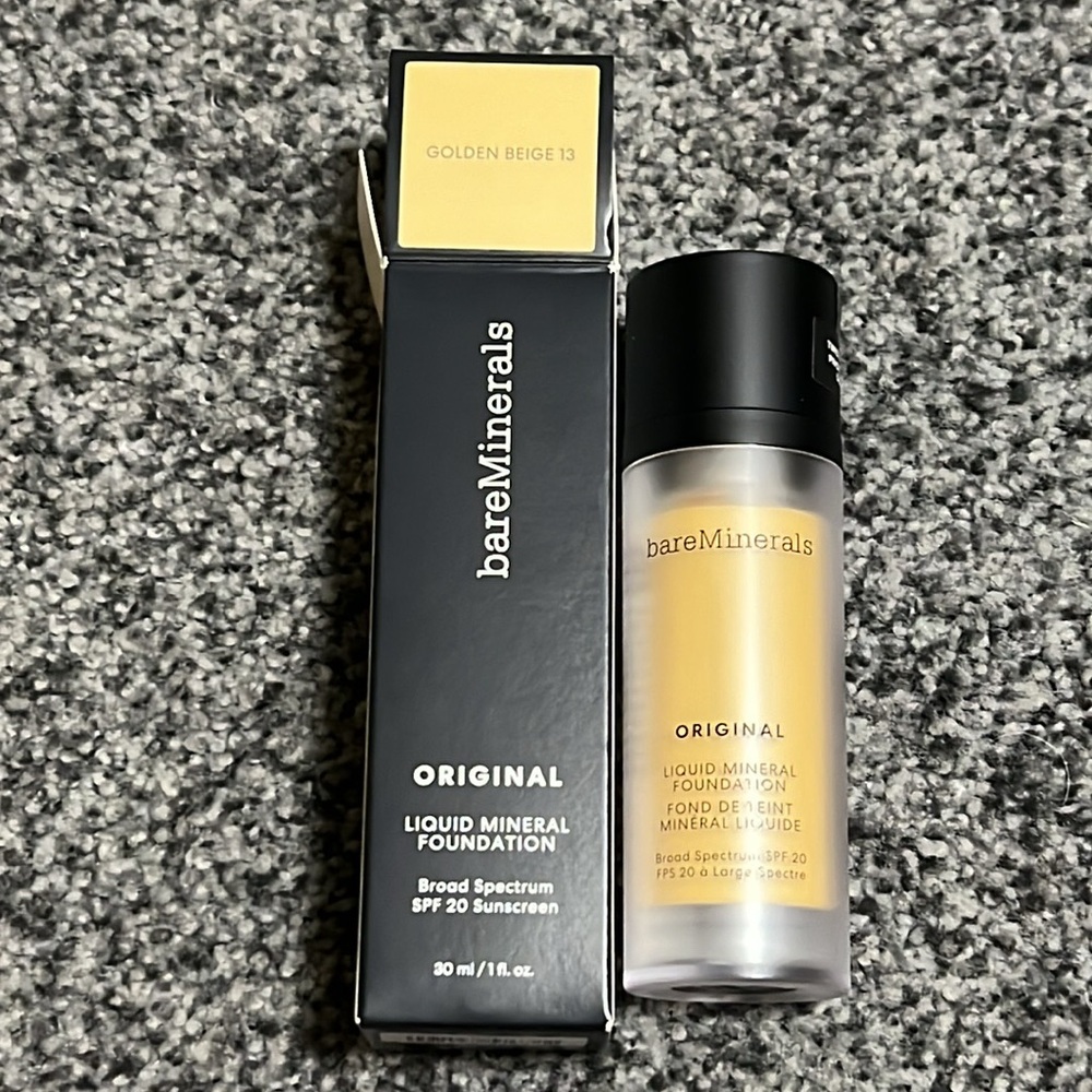 Bare Minerals Liquid Mineral Foundation SPF 20 Golden Beige 13 NIB